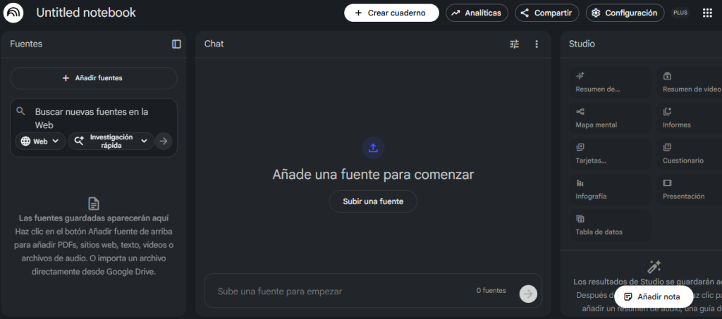 Actualización de NotebookLM