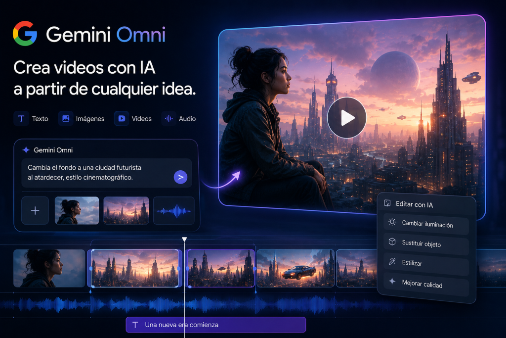 Gemini Omni: La IA de Google que convierte cualquier idea en video Crea videos con IA
