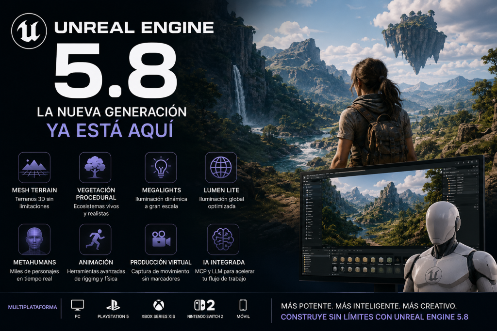 Unreal Engine 5.8 ya está aquí Unreal Engine 5.8