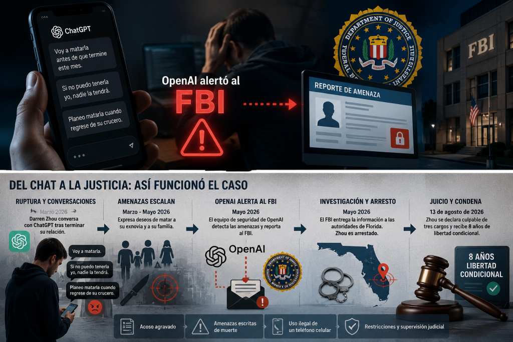 OpenAI alertó al FBI: cómo las amenazas enviadas a ChatGPT terminaron en un caso judicial en Florida OpenAI alertó al FBI