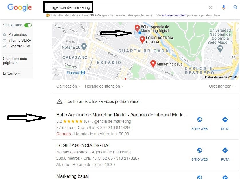 Beneficios de Google My Business buho agencia de marketing digital medellin en google my business