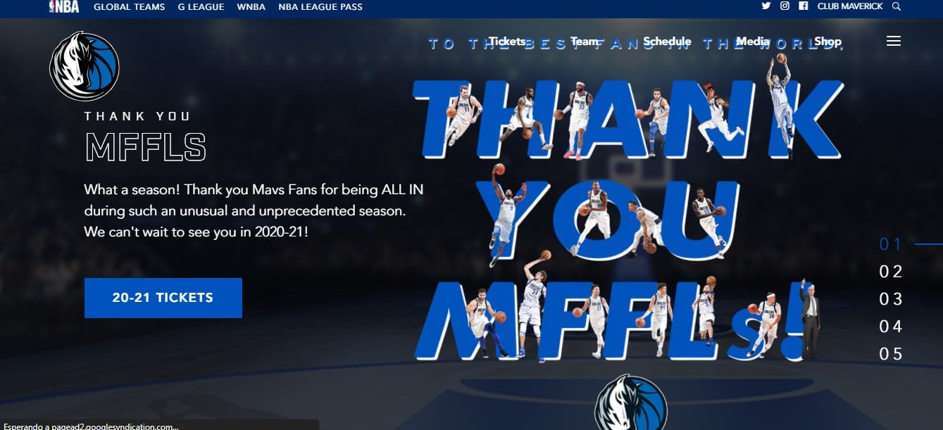 40 grandes marcas que usan WordPress sitio web de nba