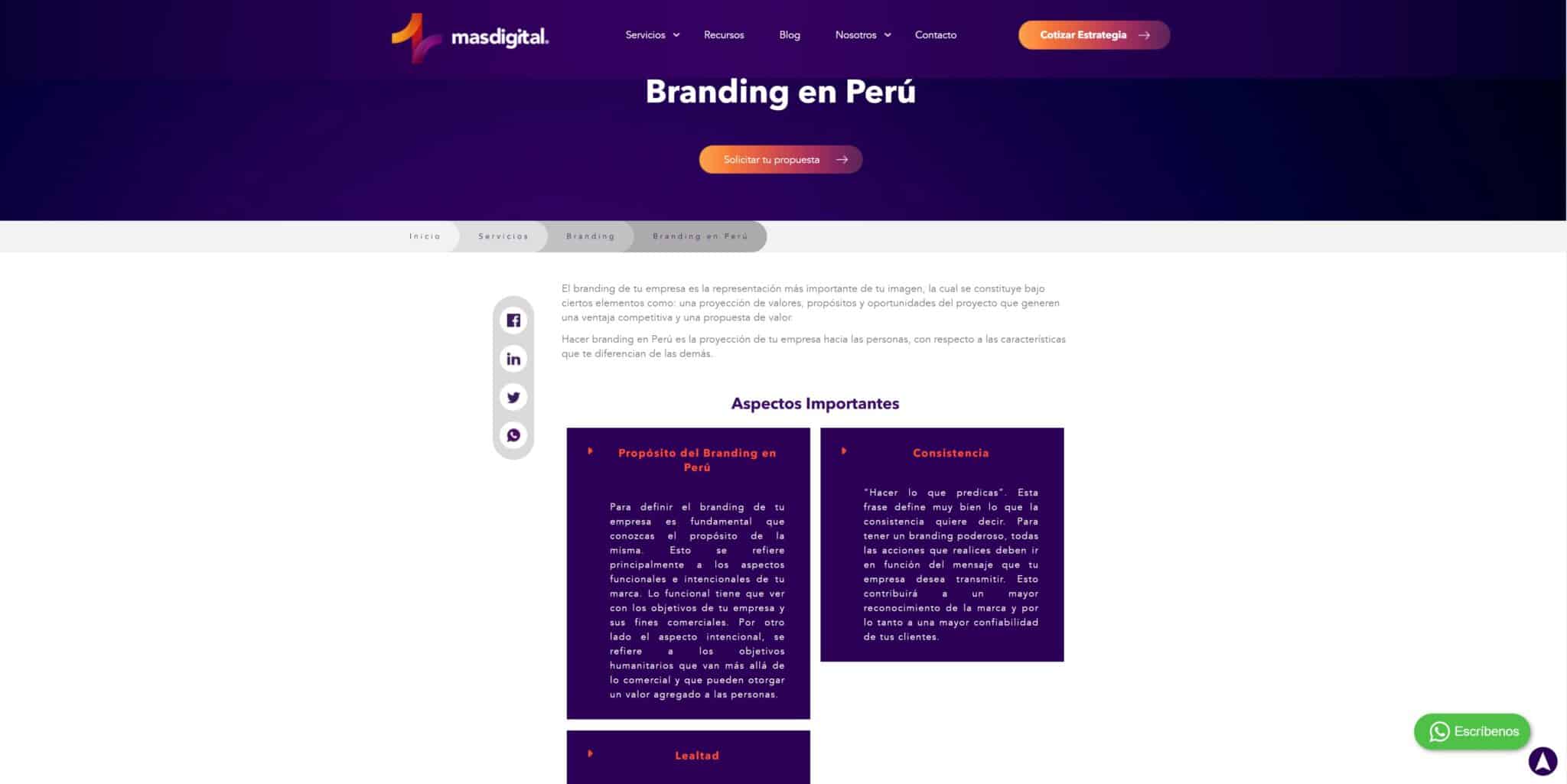 Mas Digital Branding Corporativo Lima Peru