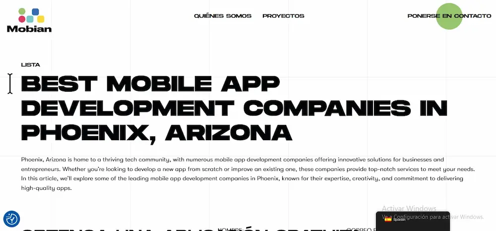 5 mejores empresas de Desarrollo de Software en Phoenix, Arizona Empresa Mobian