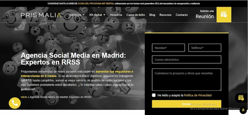 5 mejores agencias de Redes Sociales en Madrid Agencia Prismalia