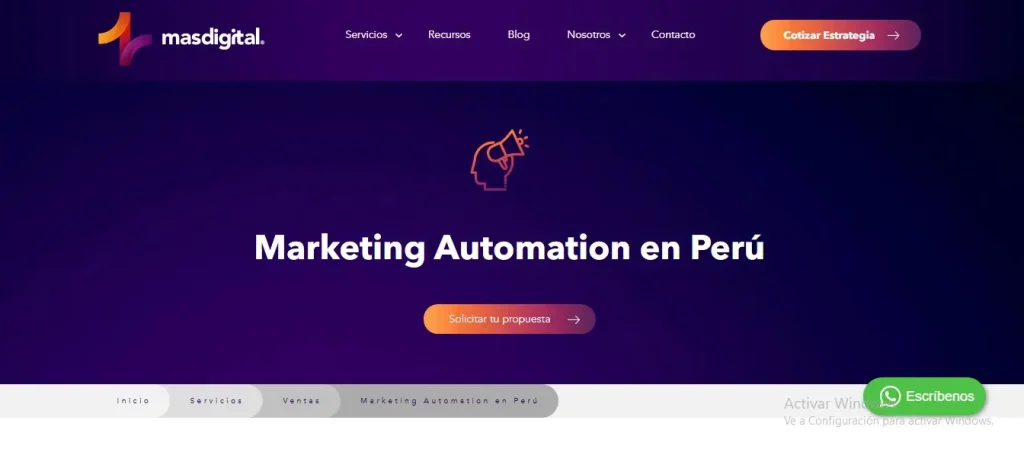 Top 5 agencias de Automatización Marketing en Lima Agencia MAS Digital