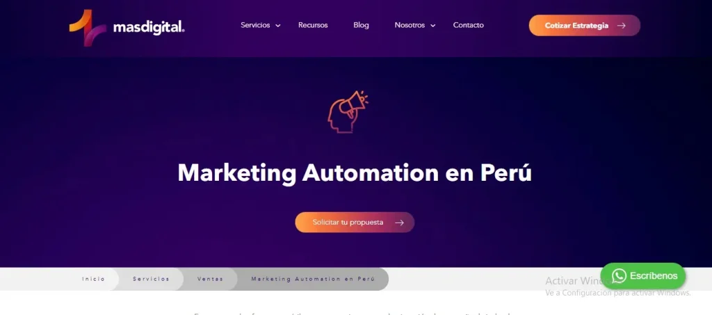 Top 5 agencias de Automatización Marketing en Perú Agencia MAS Digital