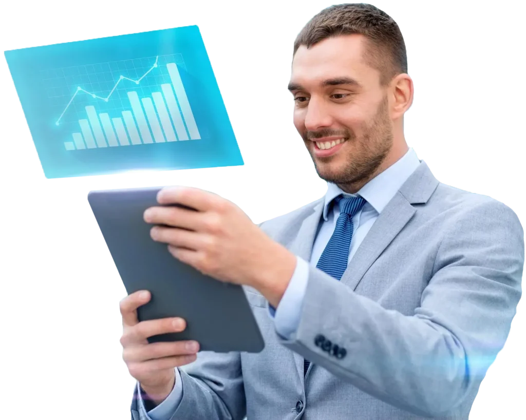 empresario utilizando Smart Go Up