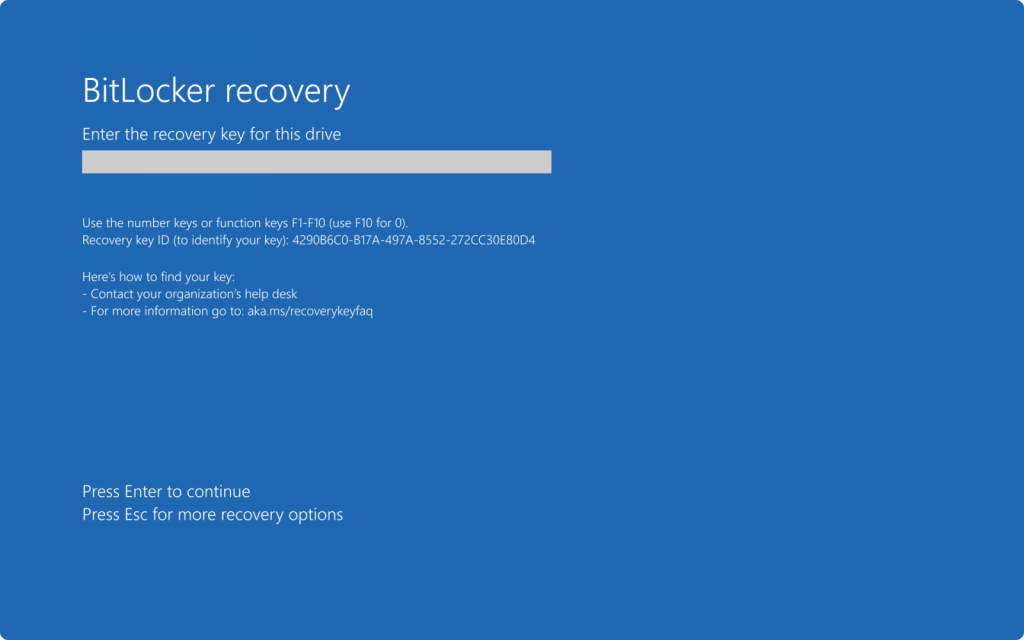 Actualización de Windows activa la recuperación de BitLocker recuperación de BitLocker