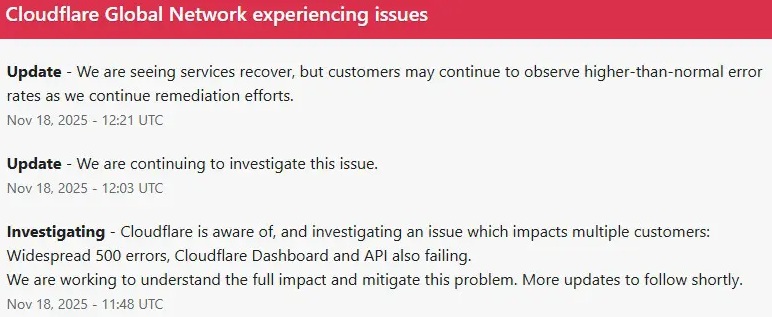 Cloudflare está caído, otra vez