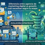 Diferencia entre agencia de marketing digital vs growth: cuál necesitas según tu etapa