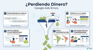 Errores más comunes en campañas de Google Ads que hacen perder dinero desde el primer día
