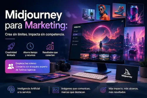 Midjourney para marketing crea piezas visuales profesionales sin diseñador