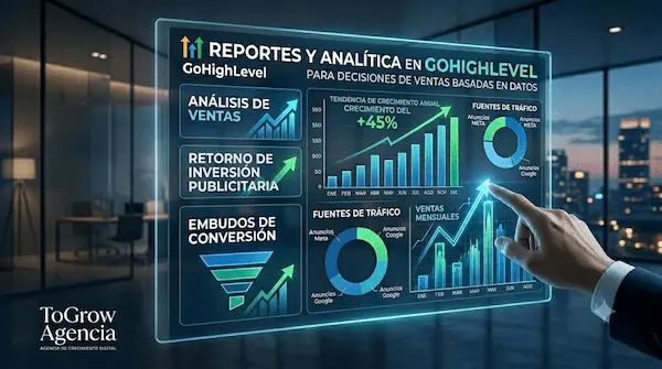 Reportes y analítica en GoHighLevel para decisiones de ventas basadas en datos