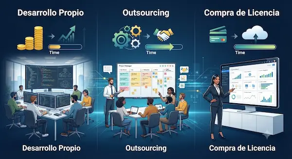 Matriz de decisión: ¿Desarrollo propio, outsourcing o compra de licencia?