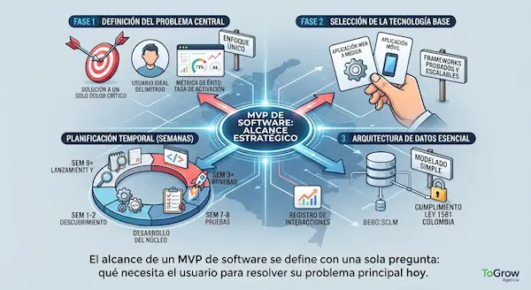 MVP de software en Colombia: qué incluir y qué dejar fuera ALCANCE DE UN MVP DE SOFTWARE