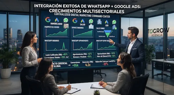 Google Ads con WhatsApp: el hueco donde mueren tus leads GOOGLE ADS CON WHATSAPP DIFERENTES SECTORES