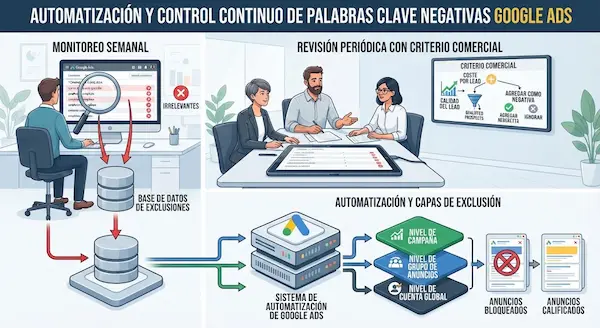 Palabras Clave Negativas Google Ads: Guía 2026 automatización y contro de palabras negativas en google ads