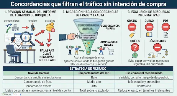 Palabras Clave Negativas Google Ads: Guía 2026 palabra clave negativa en google ads