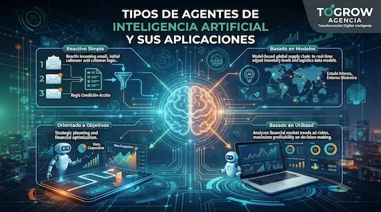 tipos de agentes de inteligencia artificial